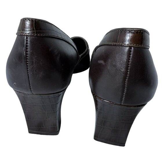 Brighton Brown Leather Heels • Croc-Embossed • Size 10M • EUC - Picture 4 of 9